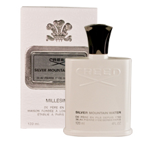  SILVER MOUNTAIN WATER, a fragrance for women and men, was launched by the designer house of CREED in 1995.  SILVER MOUNTAIN WATER's bottle resembles a Swiss mountain topped with virgin snow with its cap being a glowing silver stream.  This fresh fragrance possesses a blend of Bergamot, mandarin, Green tea, black currant, Galbanum, musk, sandalwood and petit grain. 